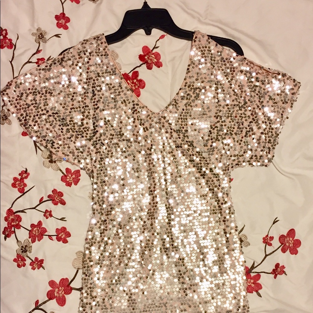 Glamorous Silver Sequin Dress